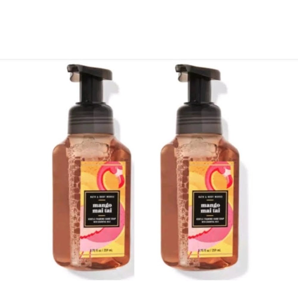 2 MANGO MAI TAI GENTLE FOAMING HAND SOAPS BY BATH & BODY WORKS